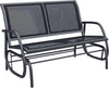 Two-Person Outdoor Glider Bench with Steel Frame