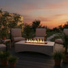 Concrete Propane Fire Pit Table — 56", 50,000 BTU, Rectangular, Light Grey