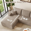 Brown corduroy 95-inch cloud modular sleeper sectional, detail view 5