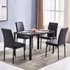 Tempered Glass & Iron Dining Table, Black