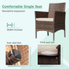 4 Piece Wicker Patio Set With Glass Table Beige Cushions