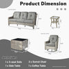 5 Piece Outdoor Patio Set With Swivel Chairs All Weather