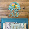 Coastal Jellyfish Wooden Door Hanger, UV-Coated Wall Decor
