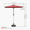 Rectangle Patio Umbrella With Crank Lift And Tilt Function