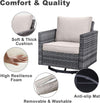 Oversize Outdoor Wicker Patio Sofa Set With Swivel Chairs