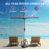 Rectangle Patio Umbrella With Crank Lift And Tilt Function