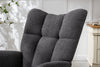 Teddy Fleece Wingback Glider Rocker with Side Storage Pocket, Grey