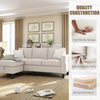 78-Inch Beige Linen Sectional Sofa with Storage