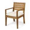 Outdoor Acacia Wood Dining Chair Set of 2 with Water-Resistant