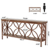 Long Industrial Console Table with 2-Tier Shelf