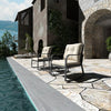Three-Piece Patio Bistro Set with Rocking Chairs and Cushions, Beige