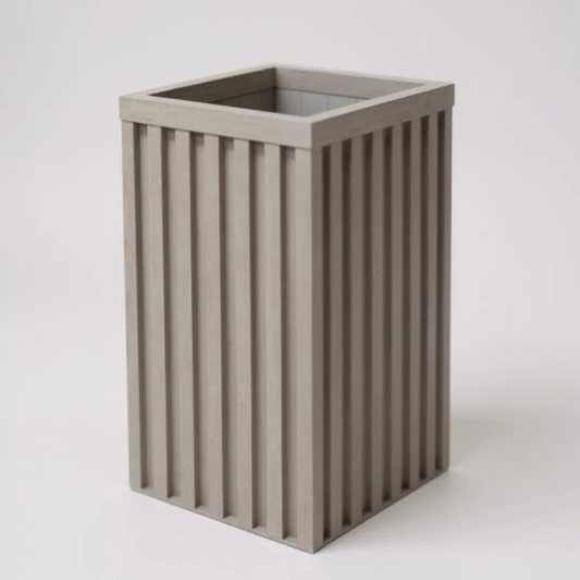 Grove Square Column Planter — Grey Brown