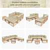 7-Piece All-Weather Rattan Outdoor Sectional Sofa Set, Brown