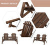 Two-Seat Wooden Adirondack Chair with Integrated Table