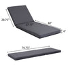Acacia Wood Chaise Lounge with Dark Grey Cushion