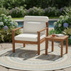Acacia Wood Mid-Century Outdoor Lounge Chair