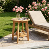 2-Tier Eucalyptus Side Table with Storage Shelf