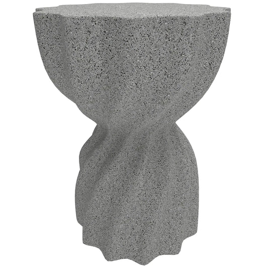 Spiral Garden Stool & Plant Stand, Grey