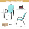 5-Piece Patio Dining Set with Wood-Grain Table, Umbrella Hole and 4