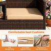 2-Seat PE Wicker Patio Loveseat Set with Storage Coffee Table