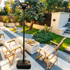Solar UFO LED Street Lamp with Pole, Matte Black