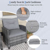 3-Piece PE Rattan Patio Conversation Set with Glass Table, Grey