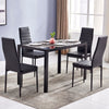 Tempered Glass & Iron Dining Table, Black