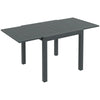 Expandable Patio Table, Outdoor Dining Table for 4-6 with Aluminum Frame for Garden, Lawn, Balcony Terrace, Gray