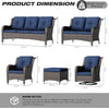 5-Piece Wicker Patio Furniture Set with Cushions
