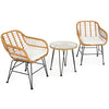 Rattan Conversation Set — 3 Piece