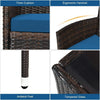 Peacock Blue 4-Piece Rattan Patio Set with Sectional Sofa