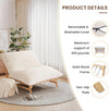 Modern 47.24 Inch Beige Oversized Chaise Lounge Chair