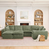 Modern Boucle L-Shaped Sectional Sofa with Two Moveable Ottomans,