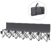 6-Seat Folding Sideline Bench with Cup Holders, Dark Grey