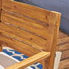 Acacia Wood Outdoor Dining Chairs with Cushions, Set of 2