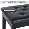 Tufted Storage Bench with Faux Leather Seat