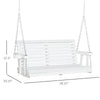 2-Seater Fir Wood Patio Swing Bench with Cup Holders