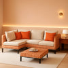 5-Piece Outdoor Patio Sectional Sofa Set, Salmon Orange Wicker