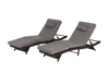 Outdoor Wicker Chaise Lounge with Adjustable Backrest, Armrests and