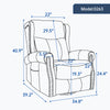 Genuine Leather Swivel Rocker Recliner with Heat & Massage