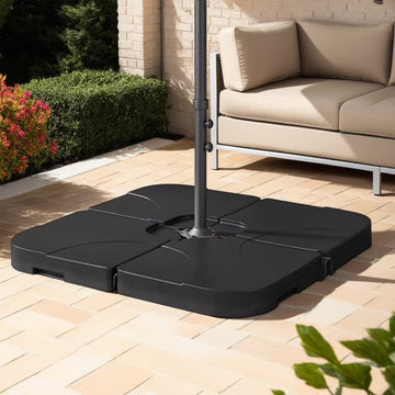 130 lb Fillable Cantilever Patio Umbrella Base, Square 4-Piece
