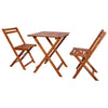 NNEVL 3 Piece Folding Bistro Set Solid Acacia Wood