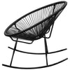 NNEVL Outdoor Rocking Chair Black Poly Rattan-2