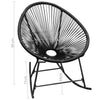NNEVL Outdoor Rocking Chair Black Poly Rattan-4