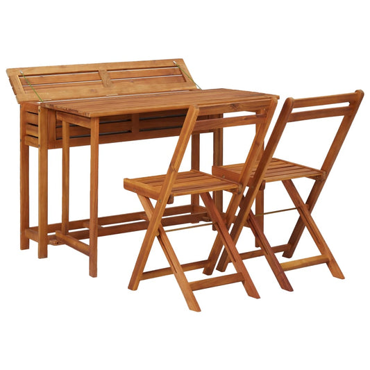 NNEVL Balcony Planter Table with 2 Bistro Chairs Solid Acacia Wood-1