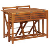 NNEVL Balcony Planter Table with 2 Bistro Chairs Solid Acacia Wood