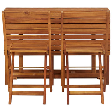 NNEVL Balcony Planter Table with 2 Bistro Chairs Solid Acacia Wood
