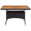 NNEVL Outdoor Dining Table Black Poly Rattan and Solid Acacia Wood