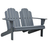 Double Adirondack Chair, Solid Wood, Grey