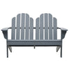 Double Adirondack Chair, Solid Wood, Grey